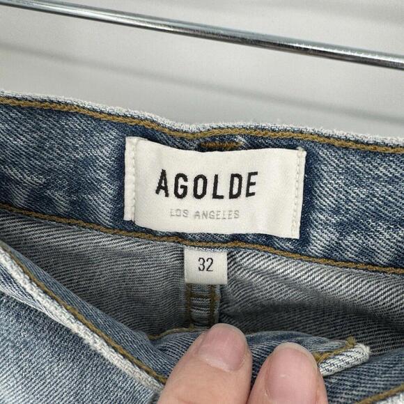 Agolde Jeans Women’s 32 blue high rise flare light wash denim western boho - Picture 4 of 8